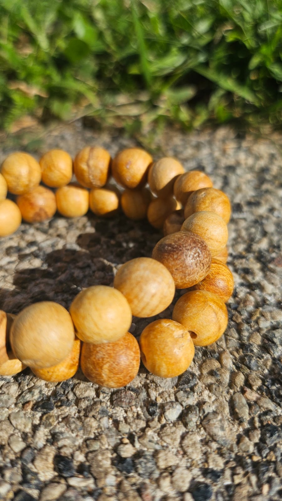 Ce bracelet est composé de perles naturelles en bois de Palo Santo, issues d’arbres tombés naturellement dans les forêts du Pérou. Chaque perle dégage un parfum doux, boisé et apaisant, rappelant les rituels sacrés de purification.
En le portant, tu t'entoures des vibrations protectrices et équilibrantes de ce bois sacré, sans avoir besoin de le brûler.
