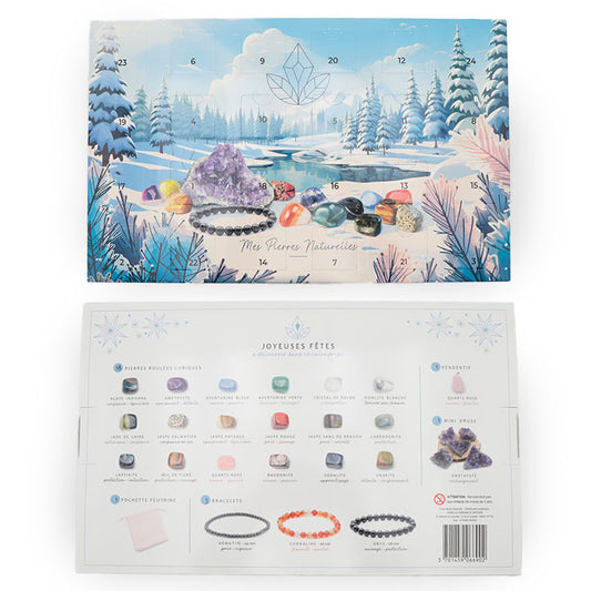 Calendrier de l’Avent Bien-Être ET Ésotérisme-24 pierres naturelles et bracelets