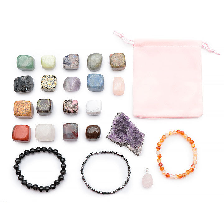 Calendrier de l’Avent Bien-Être ET Ésotérisme-24 pierres naturelles et bracelets