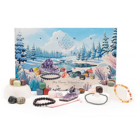 Calendrier de l’Avent Bien-Être ET Ésotérisme-24 pierres naturelles et bracelets